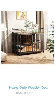 Wooden Dog Crate Furniture Kennel Decorative Modern House Bed Dual-Purpose End Table Large Dogs Comfortable Rest Space Aesthetic