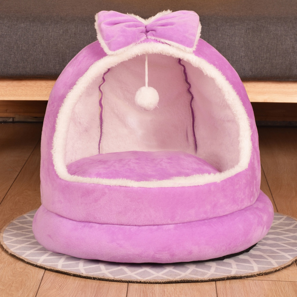 Pet Cat Bed Warm Pet Basket Cozy Kitten Lounger Cushion Cat House Tent Soft Small Dog Mat Kennel For Washable Cave Cats Beds