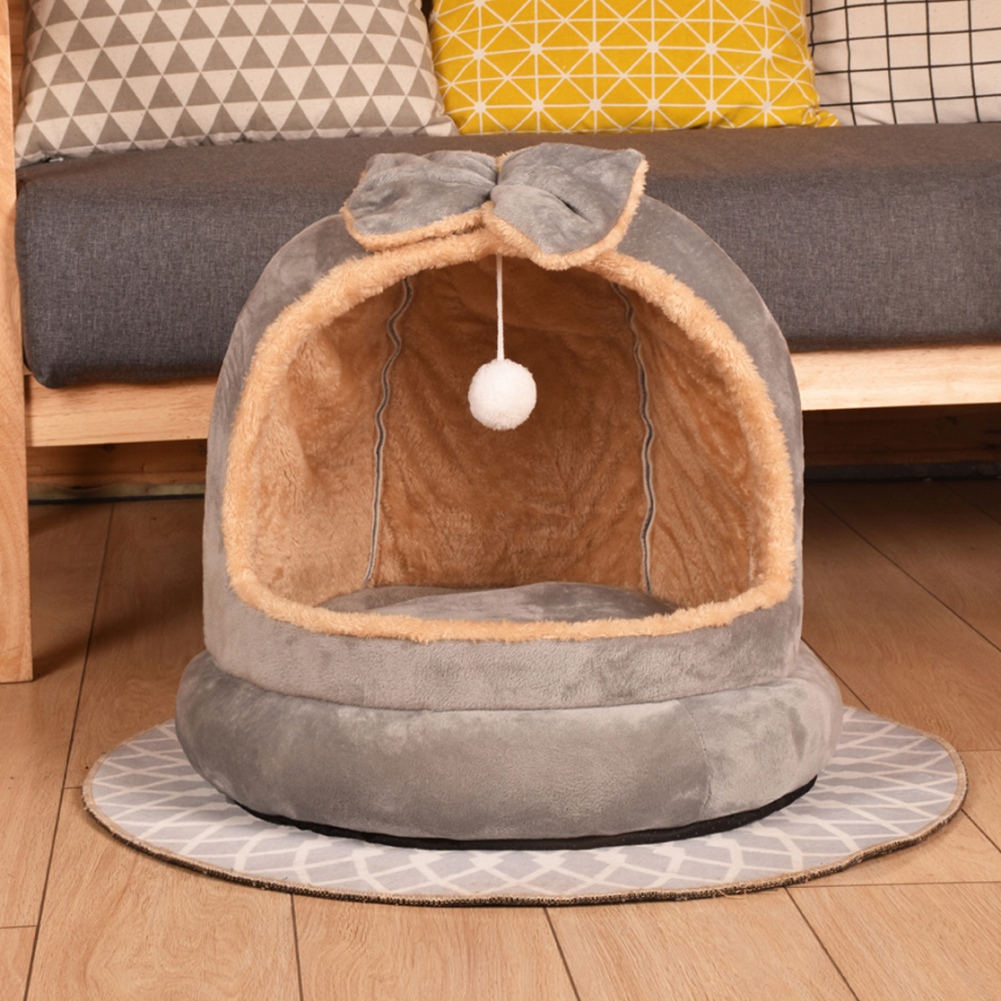 Pet Cat Bed Warm Pet Basket Cozy Kitten Lounger Cushion Cat House Tent Soft Small Dog Mat Kennel For Washable Cave Cats Beds