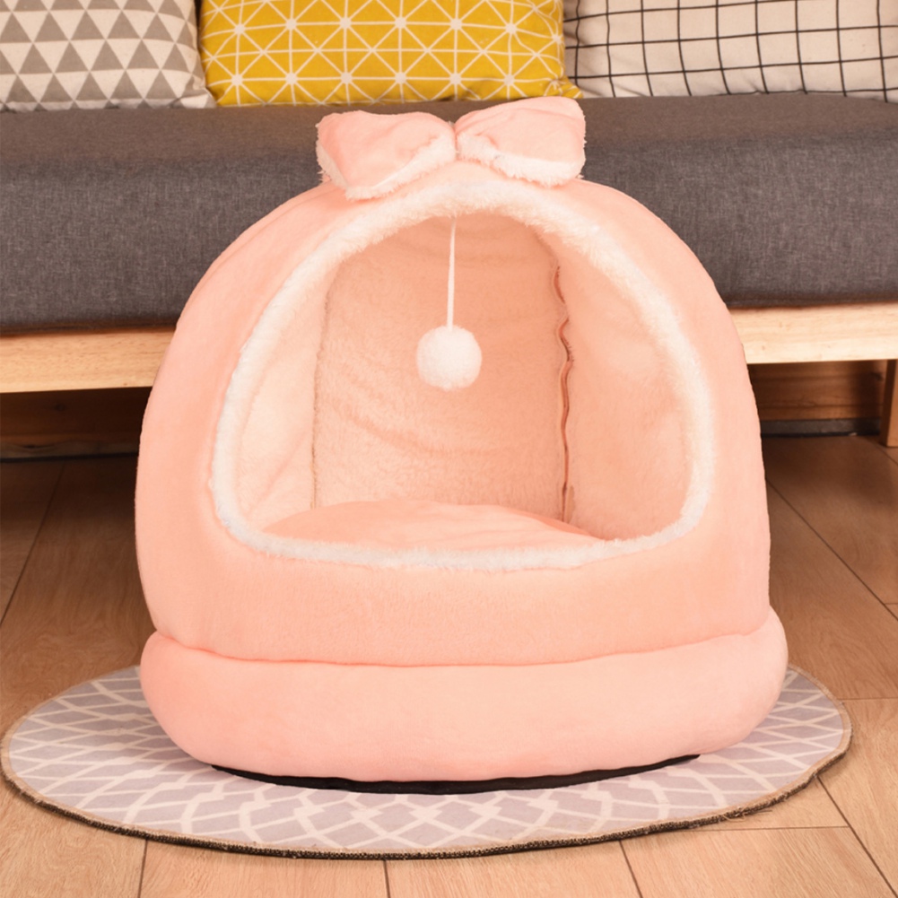 Pet Cat Bed Warm Pet Basket Cozy Kitten Lounger Cushion Cat House Tent Soft Small Dog Mat Kennel For Washable Cave Cats Beds