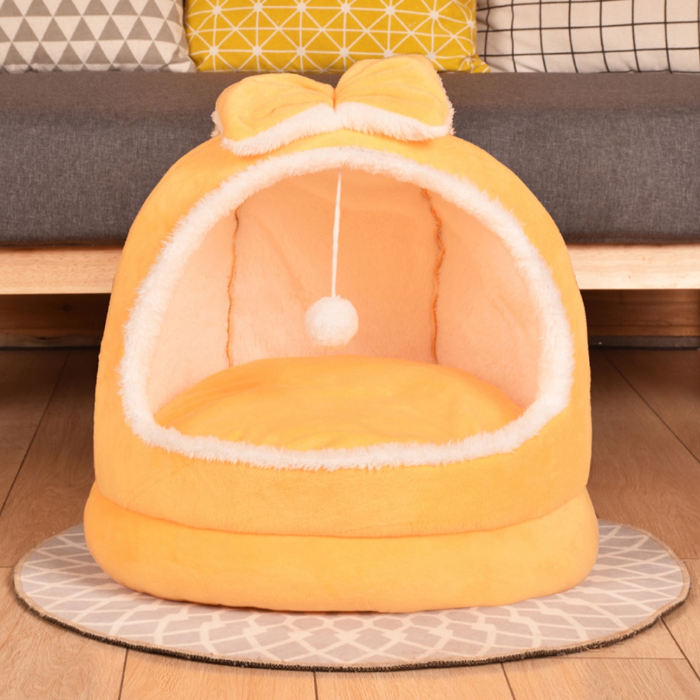 Pet Cat Bed Warm Pet Basket Cozy Kitten Lounger Cushion Cat House Tent Soft Small Dog Mat Kennel For Washable Cave Cats Beds