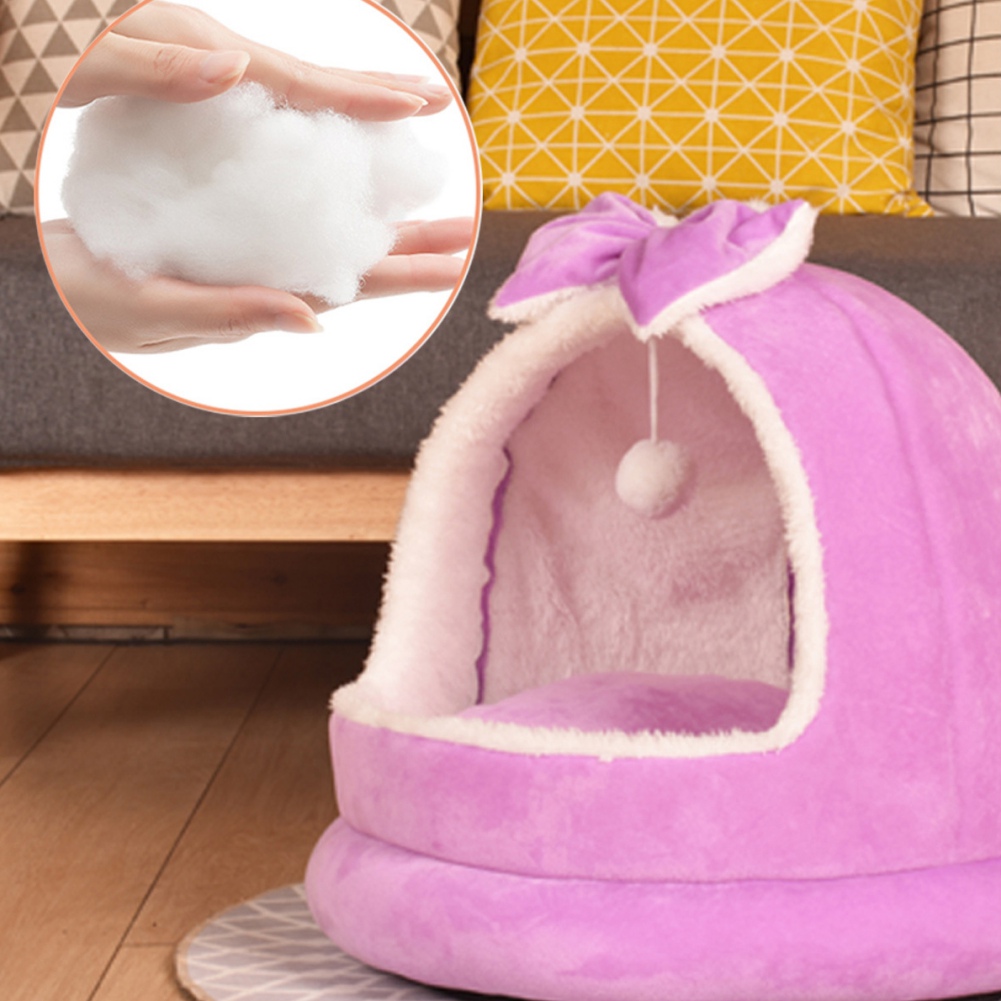 Pet Cat Bed Warm Pet Basket Cozy Kitten Lounger Cushion Cat House Tent Soft Small Dog Mat Kennel For Washable Cave Cats Beds