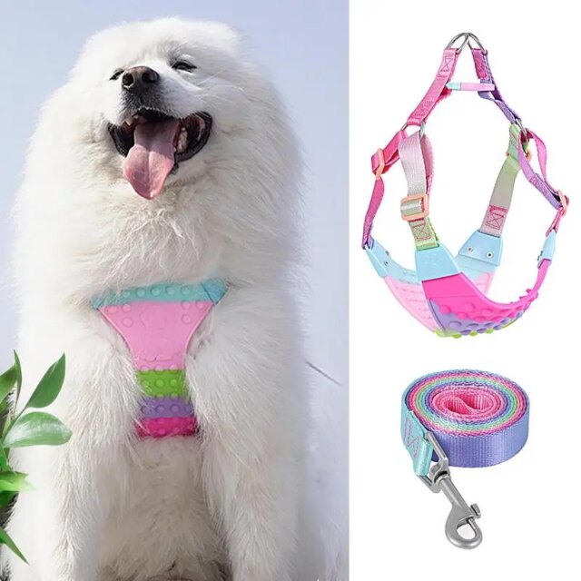 Dog Vest Harness Heavy Duty Silicone Dog Vest Harness Adjustable Dog Walking Harness Easy Control For Walking Running And - Image 2