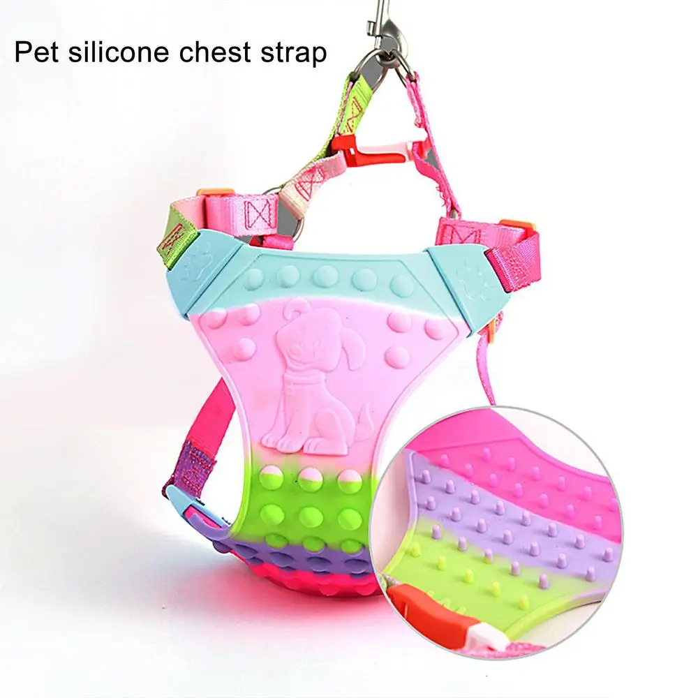 Dog Vest Harness Heavy Duty Silicone Dog Vest Harness Adjustable Dog Walking Harness Easy Control For Walking Running And