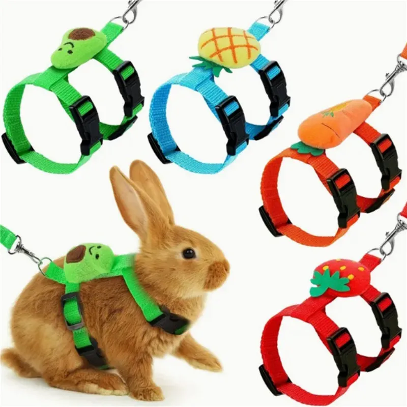 Hamster Rabbit Small Pets Chest Strap Outdoor Traction Rope Adjustable Harness Leash Vest  Rabbit Hedgehog Guinea Pig