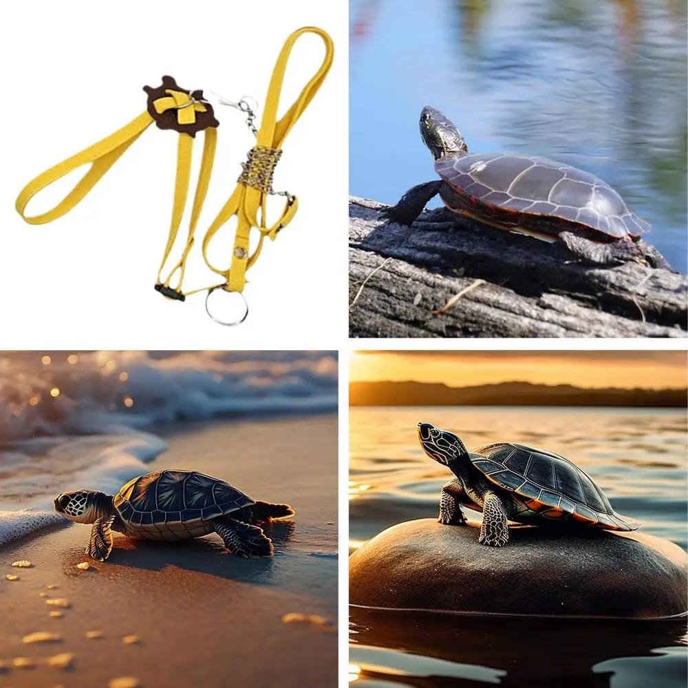 Turtle Harness Leashes Outdoor Harness Leashes PU Leather Control Rope Soft Chest Collar Multi-Color Walking Lead Harness Strap