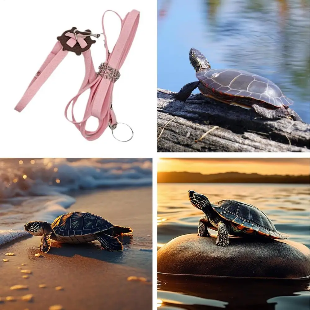 Turtle Harness Leashes Outdoor Harness Leashes PU Leather Control Rope Soft Chest Collar Multi-Color Walking Lead Harness Strap