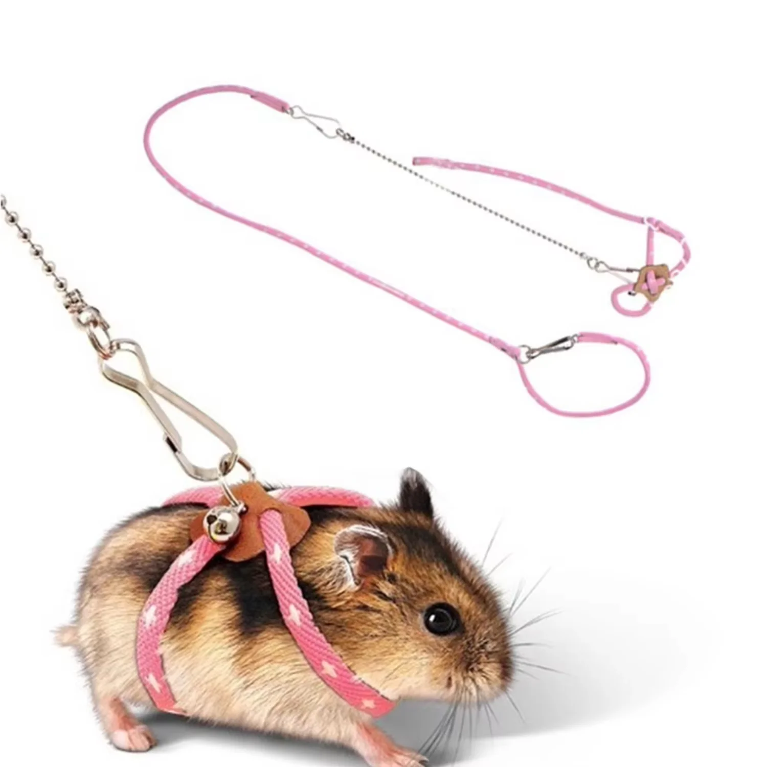 Pet Traction Rope Adjustable Soft Anti-bite Harness Leash With Bell  Bird Parrot Mouse Hamster Rat Pet Supplies