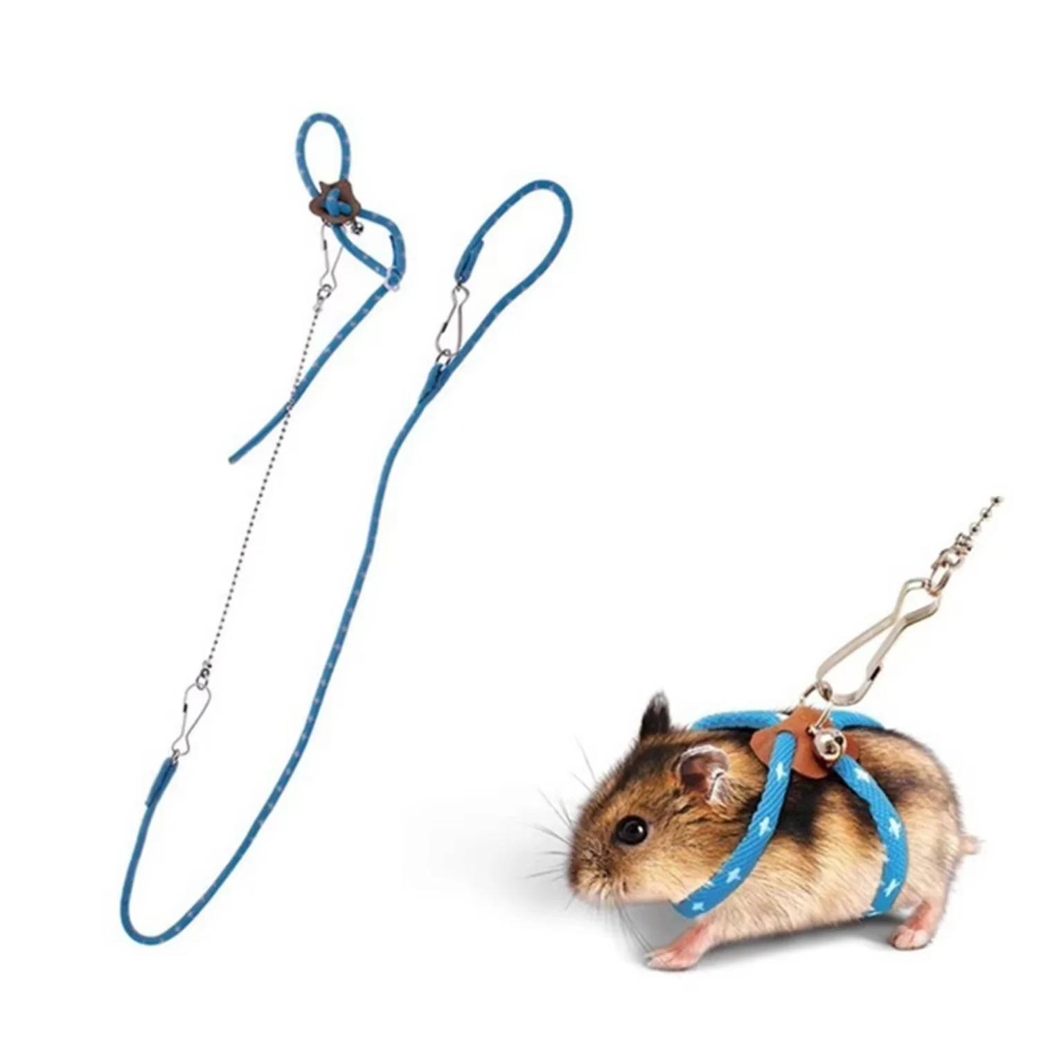 Pet Traction Rope Adjustable Soft Anti-bite Harness Leash With Bell  Bird Parrot Mouse Hamster Rat Pet Supplies