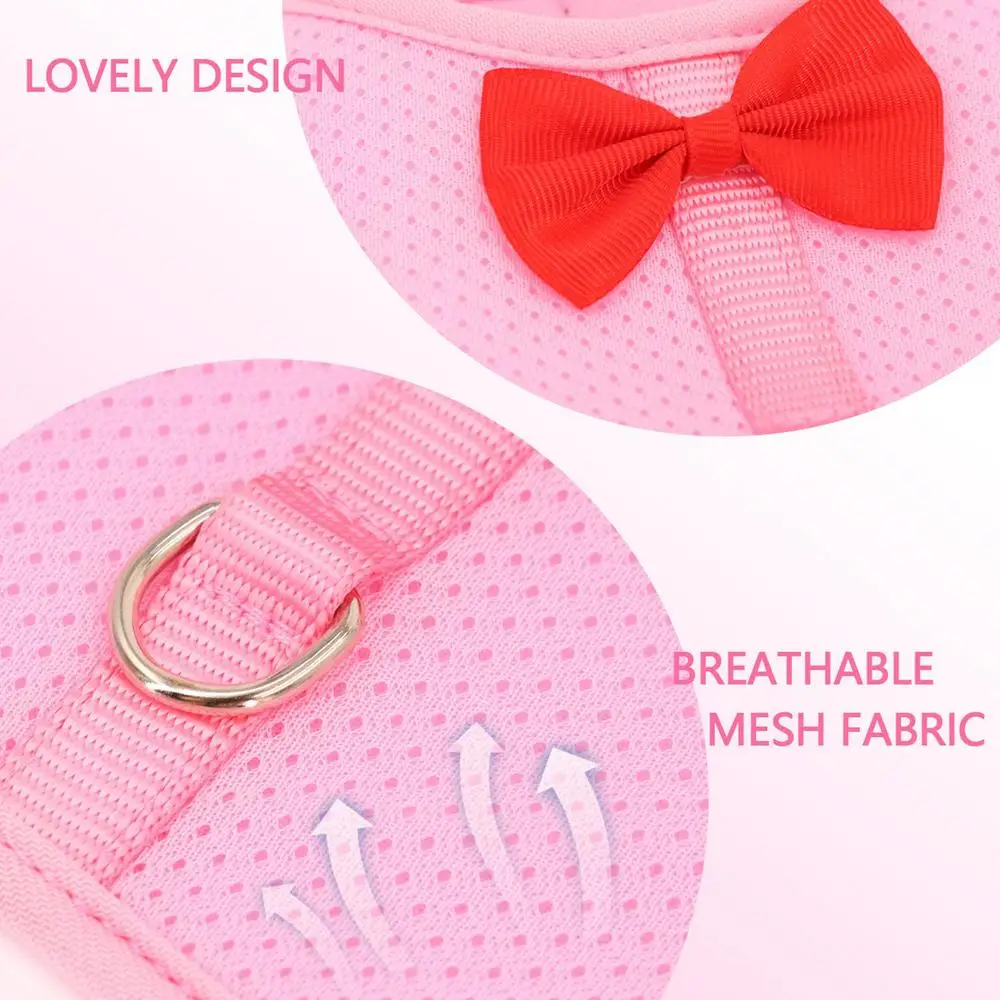 Rabbit Leashes Breathable Mesh Rabbit Outfit For Bunny Vest Harness And Leashes Escape Proof Lightweight Bunny Harness Set For