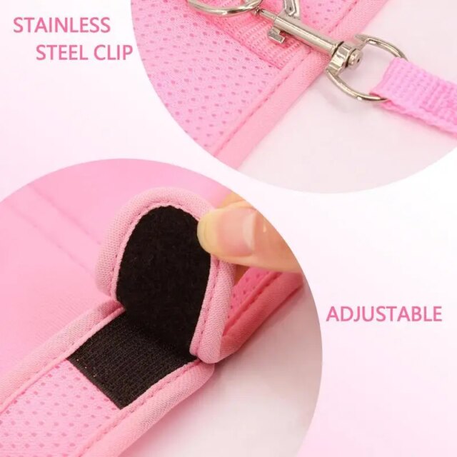 Rabbit Leashes Breathable Mesh Rabbit Outfit For Bunny Vest Harness And Leashes Escape Proof Lightweight Bunny Harness Set For - Image 2