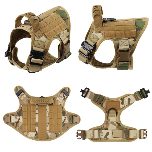 Large Dog Harness Collar Leash Set Military Dog K9 Harnesses Pet Tactical Vest Training German Shepherd For Medium Large Dogs - Image 4