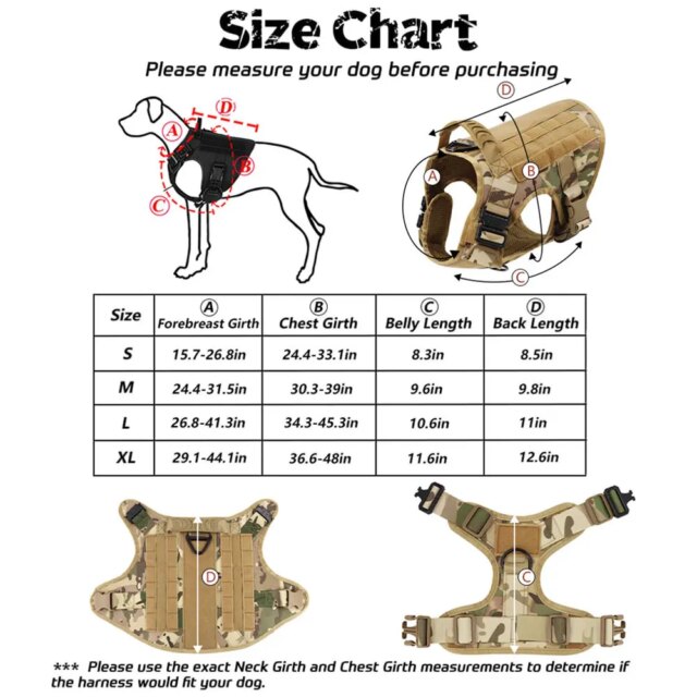 Large Dog Harness Collar Leash Set Military Dog K9 Harnesses Pet Tactical Vest Training German Shepherd For Medium Large Dogs - Image 2