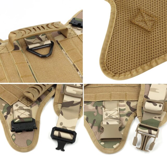 Large Dog Harness Collar Leash Set Military Dog K9 Harnesses Pet Tactical Vest Training German Shepherd For Medium Large Dogs - Image 5