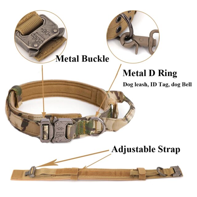 Large Dog Harness Collar Leash Set Military Dog K9 Harnesses Pet Tactical Vest Training German Shepherd For Medium Large Dogs - Image 3