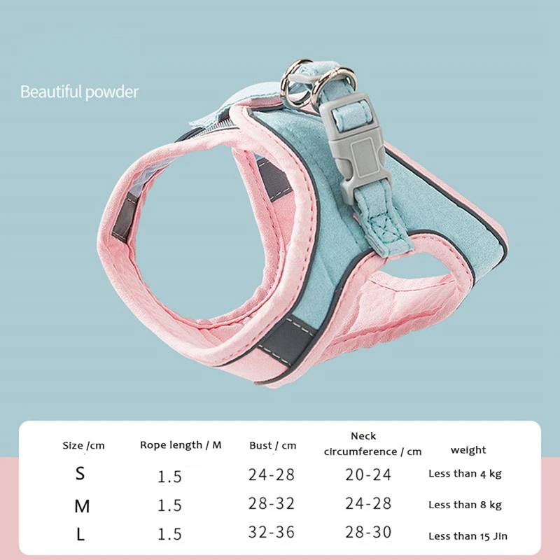 Cat Harness Leash Set Breathable Kitten Cats Harnesses With Reflective Strip Small Dog Puppy Harness Pet Chest Strap For Cat Dog