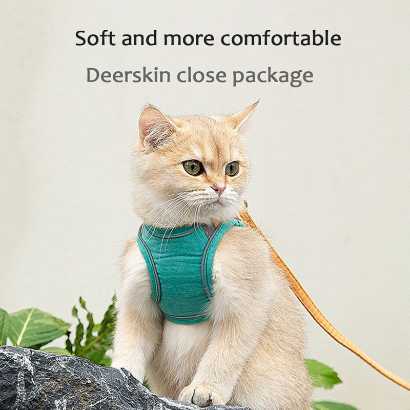 Cat Harness Leash Set Breathable Kitten Cats Harnesses With Reflective Strip Small Dog Puppy Harness Pet Chest Strap For Cat Dog