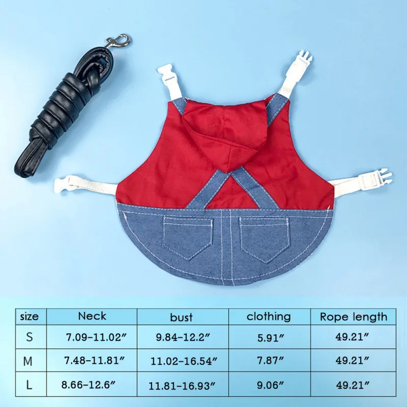 Rabbit Clothes Denim Jacket Coat Pet Small Animal Harness Leash Vest  Hat Set  Ferret Bunny Hamster Small Pet Supplies