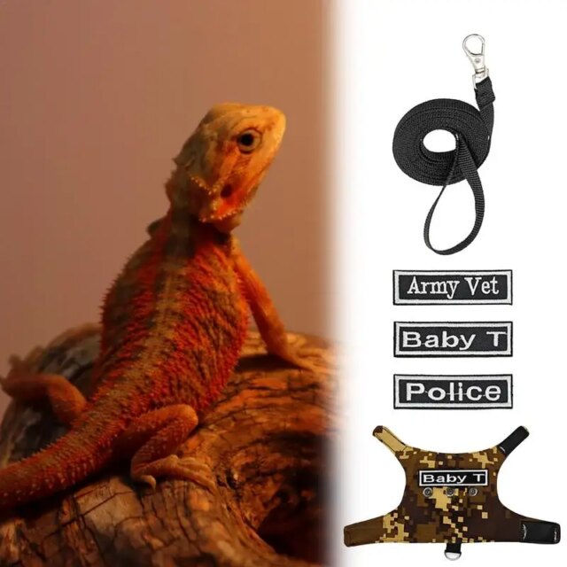 Reptiles Harness Escape Proof Adjustable Lizard Reptiles Harness Bearded Dragon Harness Leashes Adjustable Lizard Rope For - Image 5