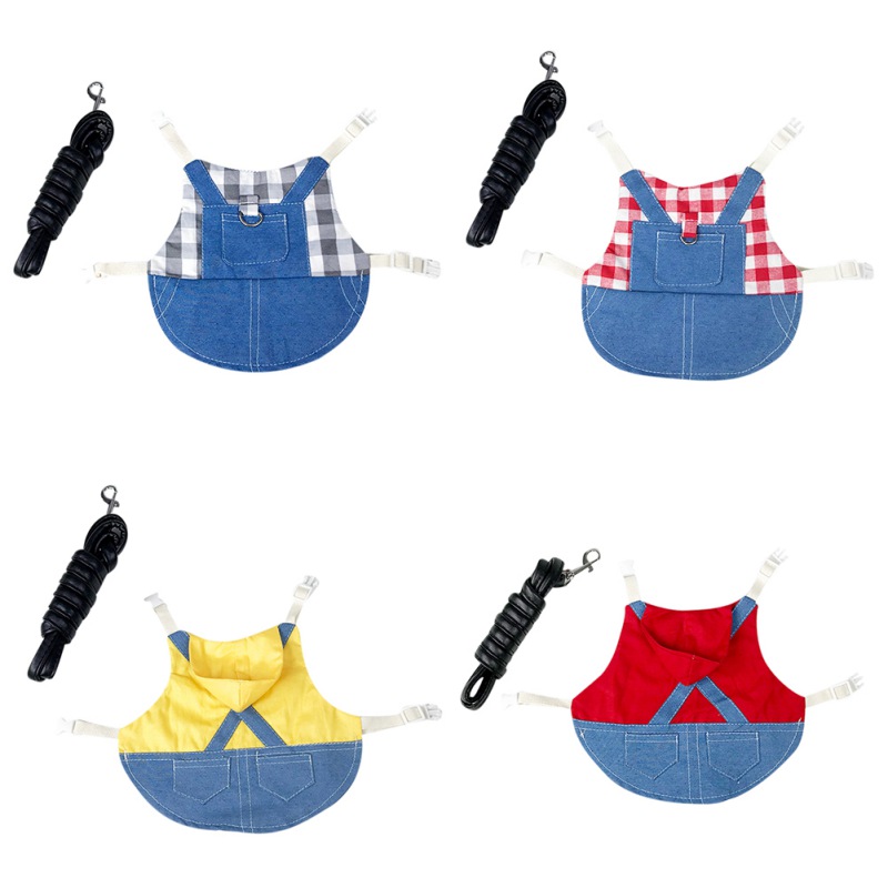 Pet Clothes Leash Set Hoodie Strap Jeans Small Animal Harness Leash Vest Bag Soft Durable Pet Outdoor Walking Supplies