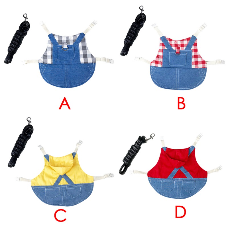 Pet Clothes Leash Set Hoodie Strap Jeans Small Animal Harness Leash Vest Bag Soft Durable Pet Outdoor Walking Supplies