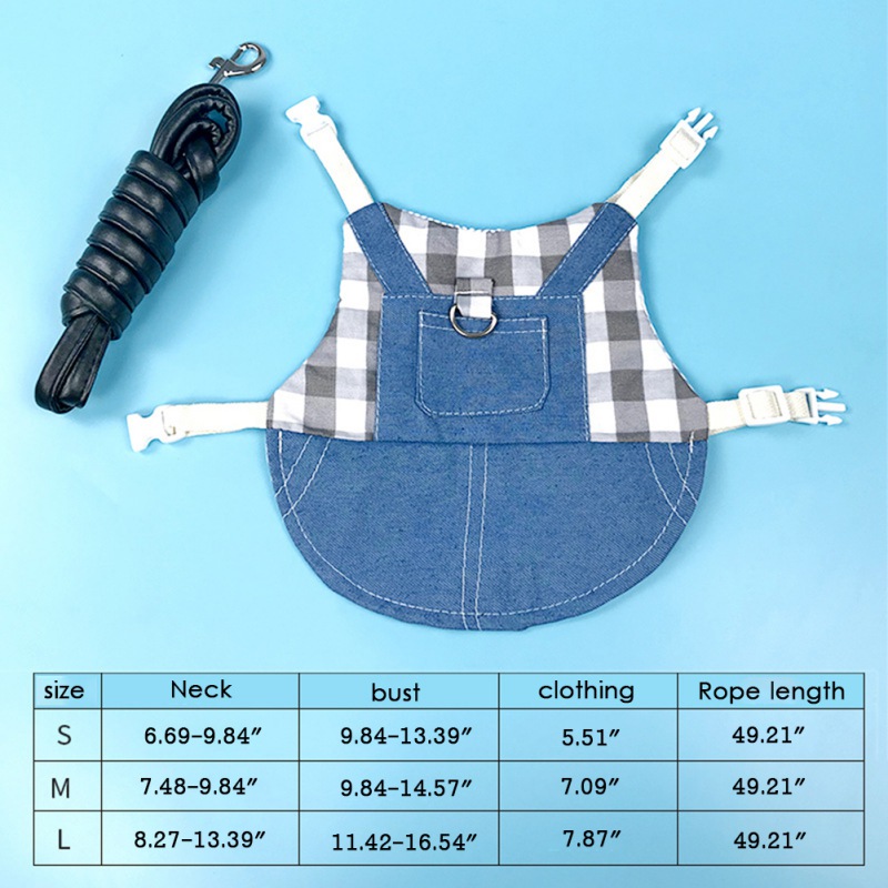 Pet Clothes Leash Set Hoodie Strap Jeans Small Animal Harness Leash Vest Bag Soft Durable Pet Outdoor Walking Supplies