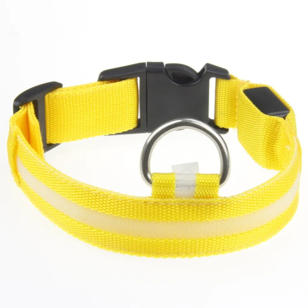 Nylon Led Night Safety Flashing Glow In The Dark Dog Leash Dogs Luminous Fluorescent Pet Dog Collar Ожерелье для животных