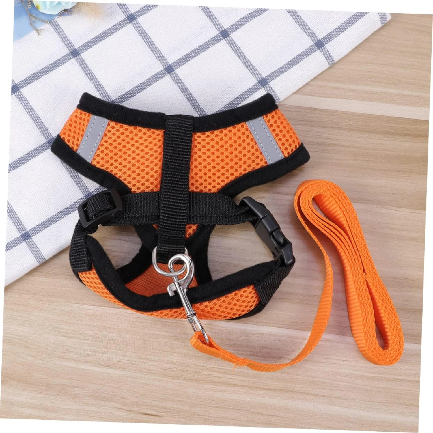 Comfortable Adjustable Rugged Dog Harness Vest with Back Chest Strap for Dogs, Breathable Adjustable Pet Leash Collars, Pet Supp