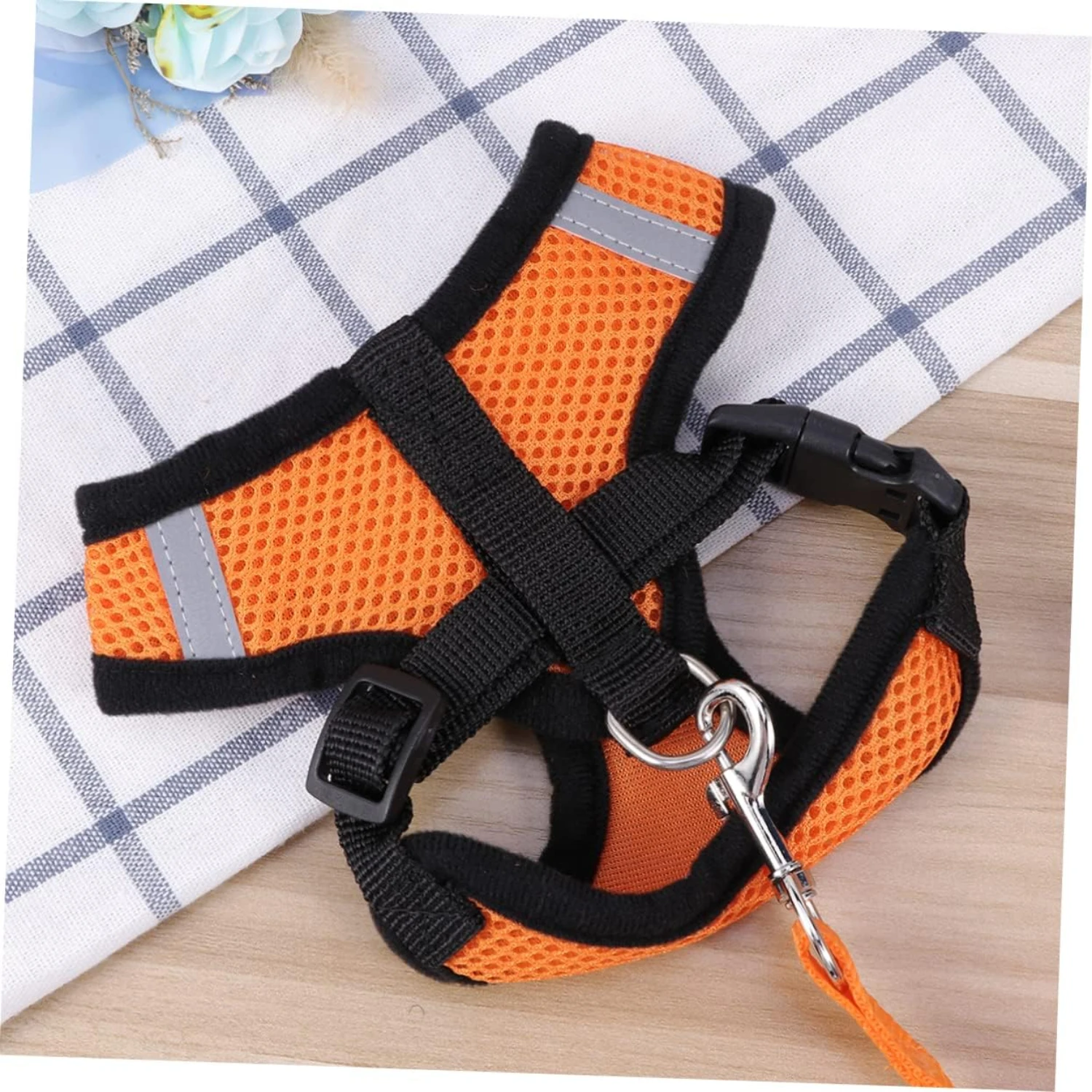 Comfortable Adjustable Rugged Dog Harness Vest with Back Chest Strap for Dogs, Breathable Adjustable Pet Leash Collars, Pet Supp