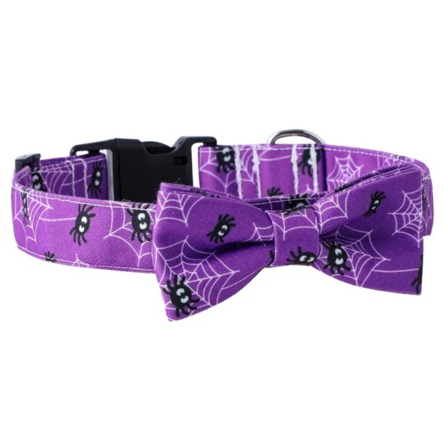 Halloween Cat Dog Collar Adjustable Safety Pet Pumpkin Printed Collar With Cute Breakaway Bow Tie And Bell For Kitten Puppy - Image 6
