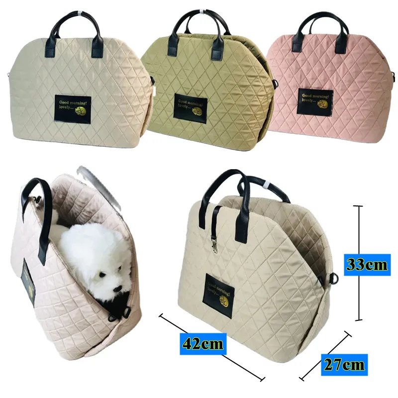 Dog Cats Car  Protector  Portable Soft fabric Dog cat Carrier Bags,  Dogs Cats Travel Warm Shoulder  Dog Supplies