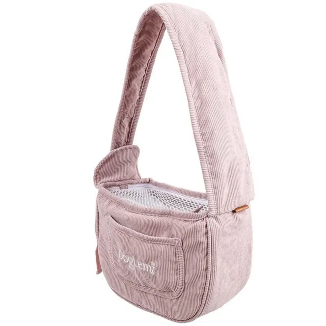 Carrier Bag for Cat and Small Dogs Light Weight Pet Shoulder Bag Washable Corduroy Breathable Travel Bag for Chihuahua Yorkshire - Image 6