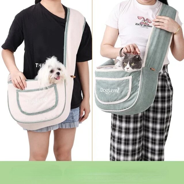 Carrier Bag for Cat and Small Dogs Light Weight Pet Shoulder Bag Washable Corduroy Breathable Travel Bag for Chihuahua Yorkshire - Image 4