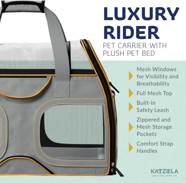 Katziela Rolling Pet Carrier - Airline Compliant with Removable Wheels - TSA Approved for Small Dogs and - Image 4