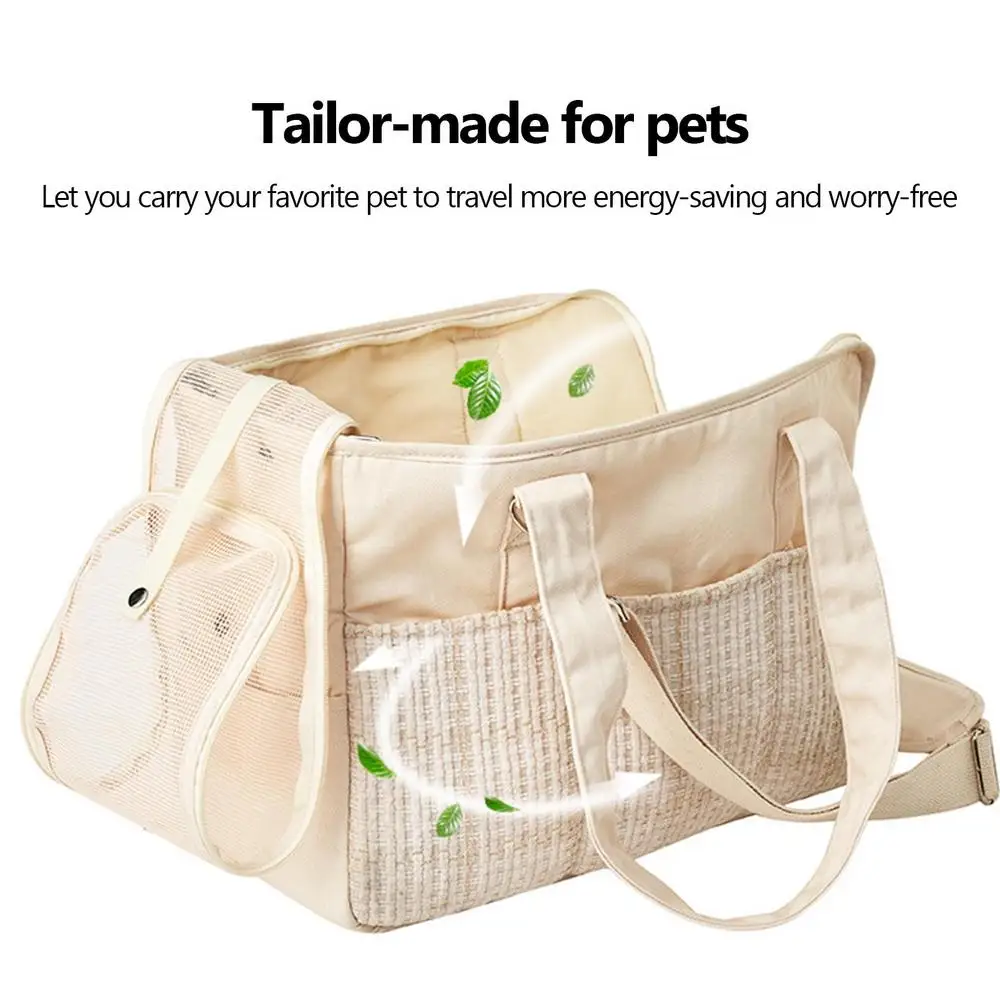 Portable Pet Carrier Bag Cat Carrier Handbag Handheld Small Dog Bag Pet Travel Tote Breathable Shoulder Bag For Small Dog Rabbit