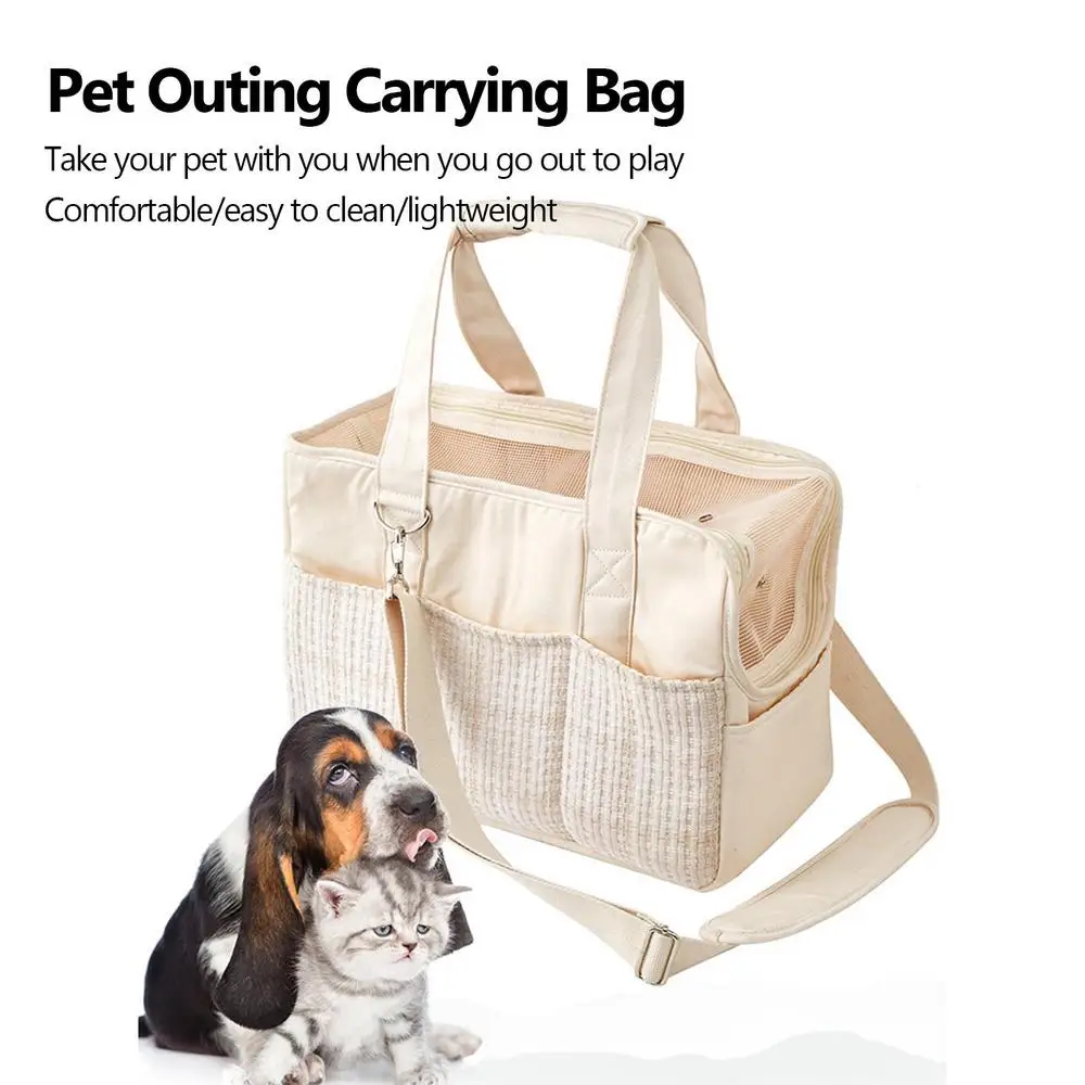 Portable Pet Carrier Bag Cat Carrier Handbag Handheld Small Dog Bag Pet Travel Tote Breathable Shoulder Bag For Small Dog Rabbit