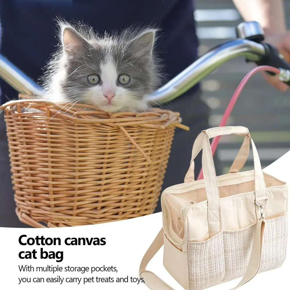 Portable Pet Carrier Bag Cat Carrier Handbag Handheld Small Dog Bag Pet Travel Tote Breathable Shoulder Bag For Small Dog Rabbit