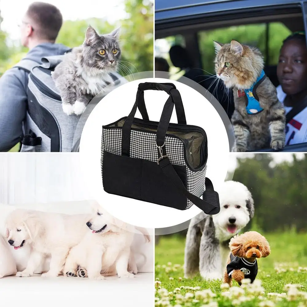 Portable Pet Carrier Bag Cat Carrier Handbag Handheld Small Dog Bag Pet Travel Tote Breathable Shoulder Bag For Small Dog Rabbit