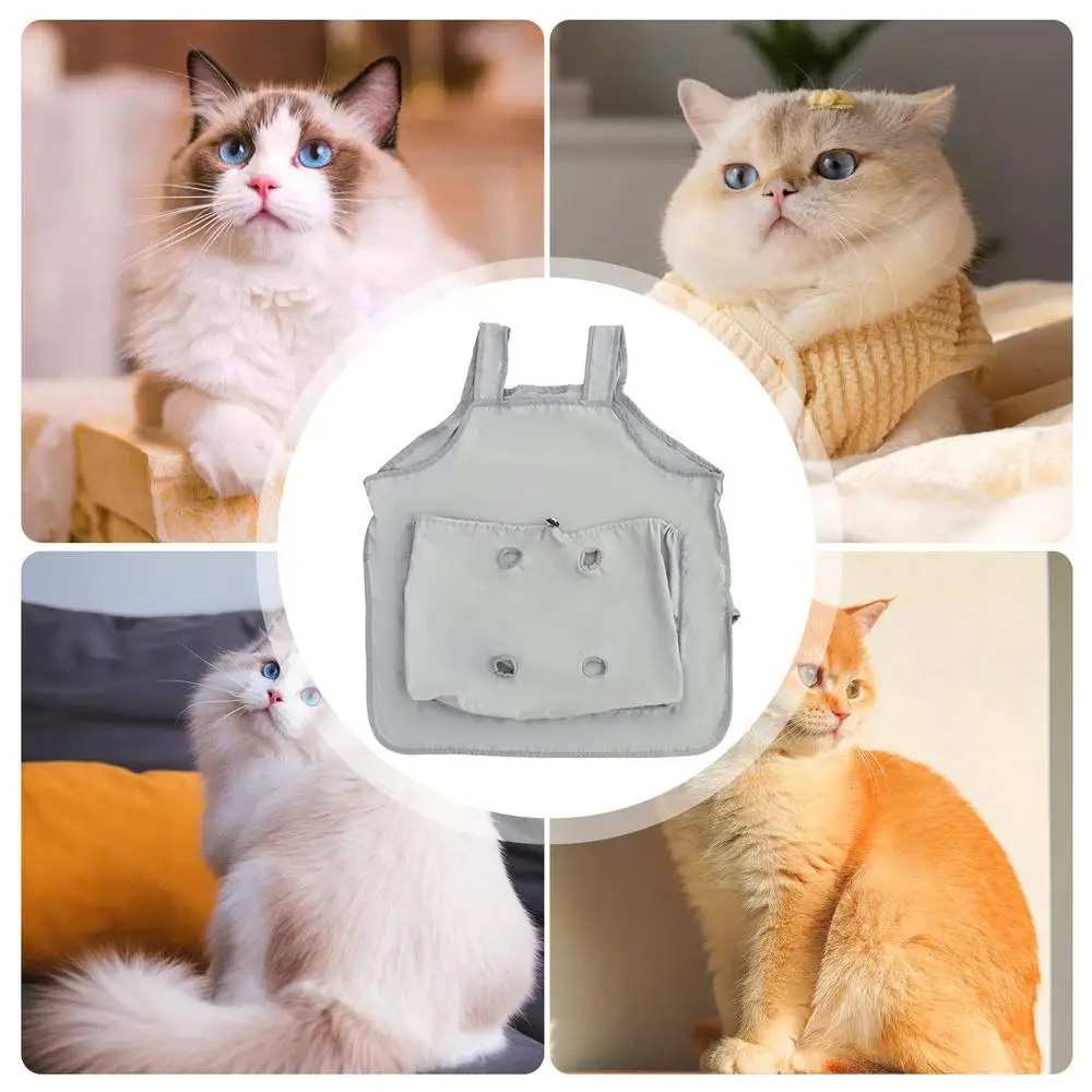 Adjustable Cat Apron Carrier Adjustable Cat Chest Carrier With Holes Soft Front Chest Sling With Drawstring Breathable Cat