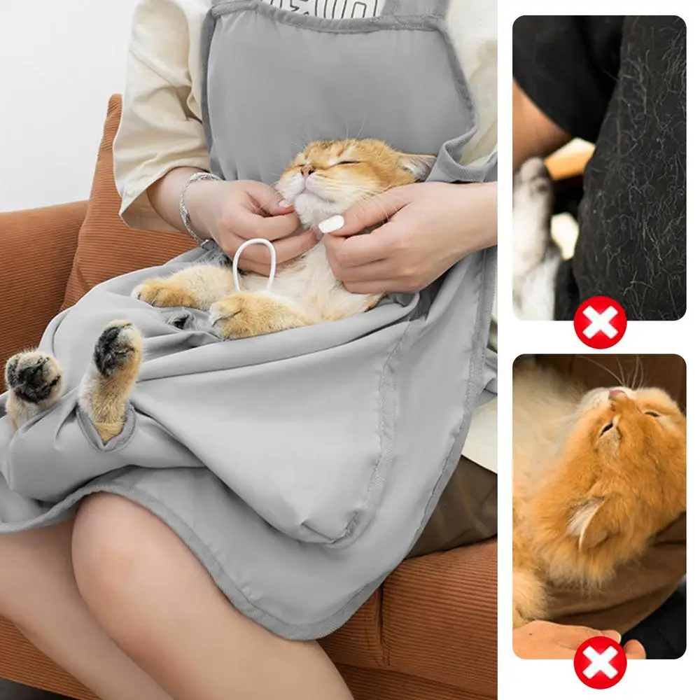 Adjustable Cat Apron Carrier Adjustable Cat Chest Carrier With Holes Soft Front Chest Sling With Drawstring Breathable Cat