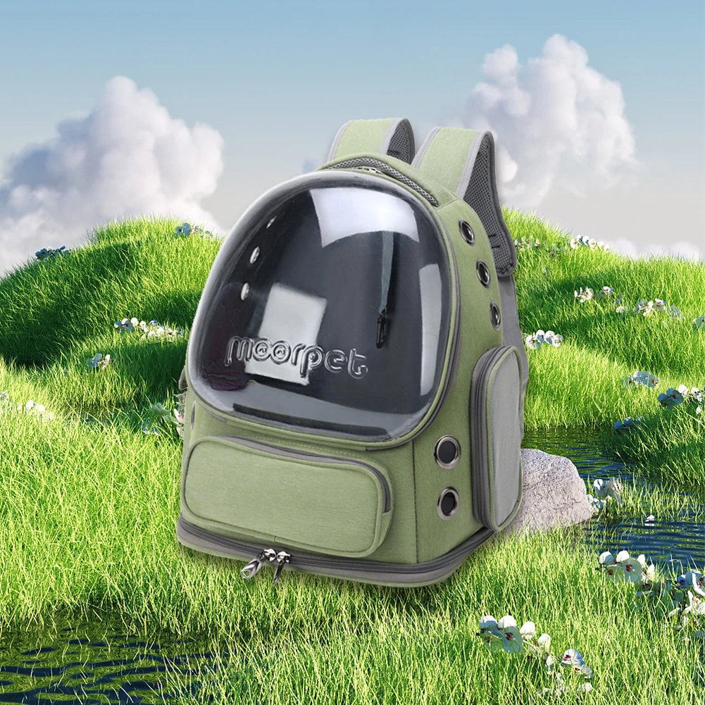 Space Backpack Carrier Bag Breathable Space Capsule Pet Backpack Oxford Cloth Transparent Cover Waterproof for Cat Dog Transport