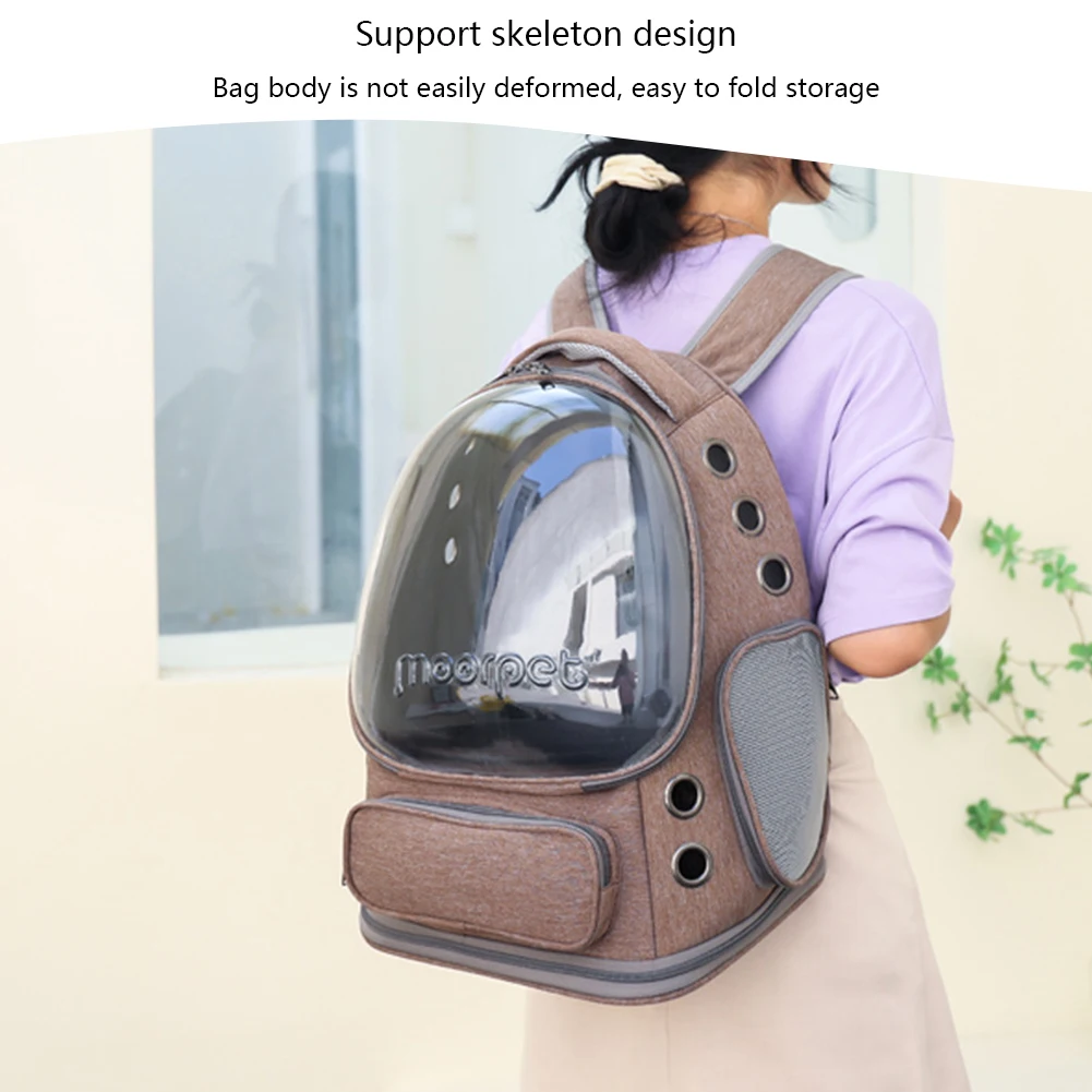 Space Backpack Carrier Bag Breathable Space Capsule Pet Backpack Oxford Cloth Transparent Cover Waterproof for Cat Dog Transport