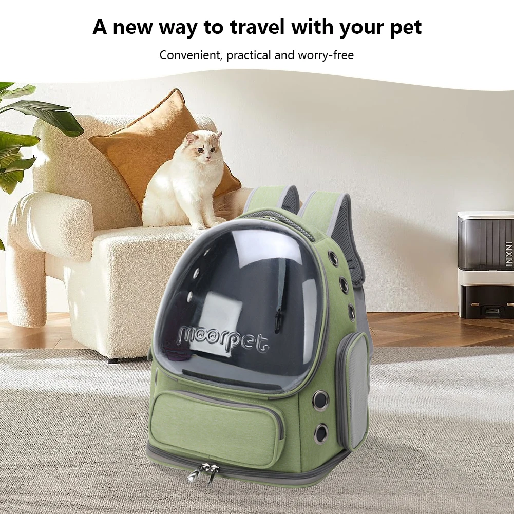 Space Backpack Carrier Bag Breathable Space Capsule Pet Backpack Oxford Cloth Transparent Cover Waterproof for Cat Dog Transport