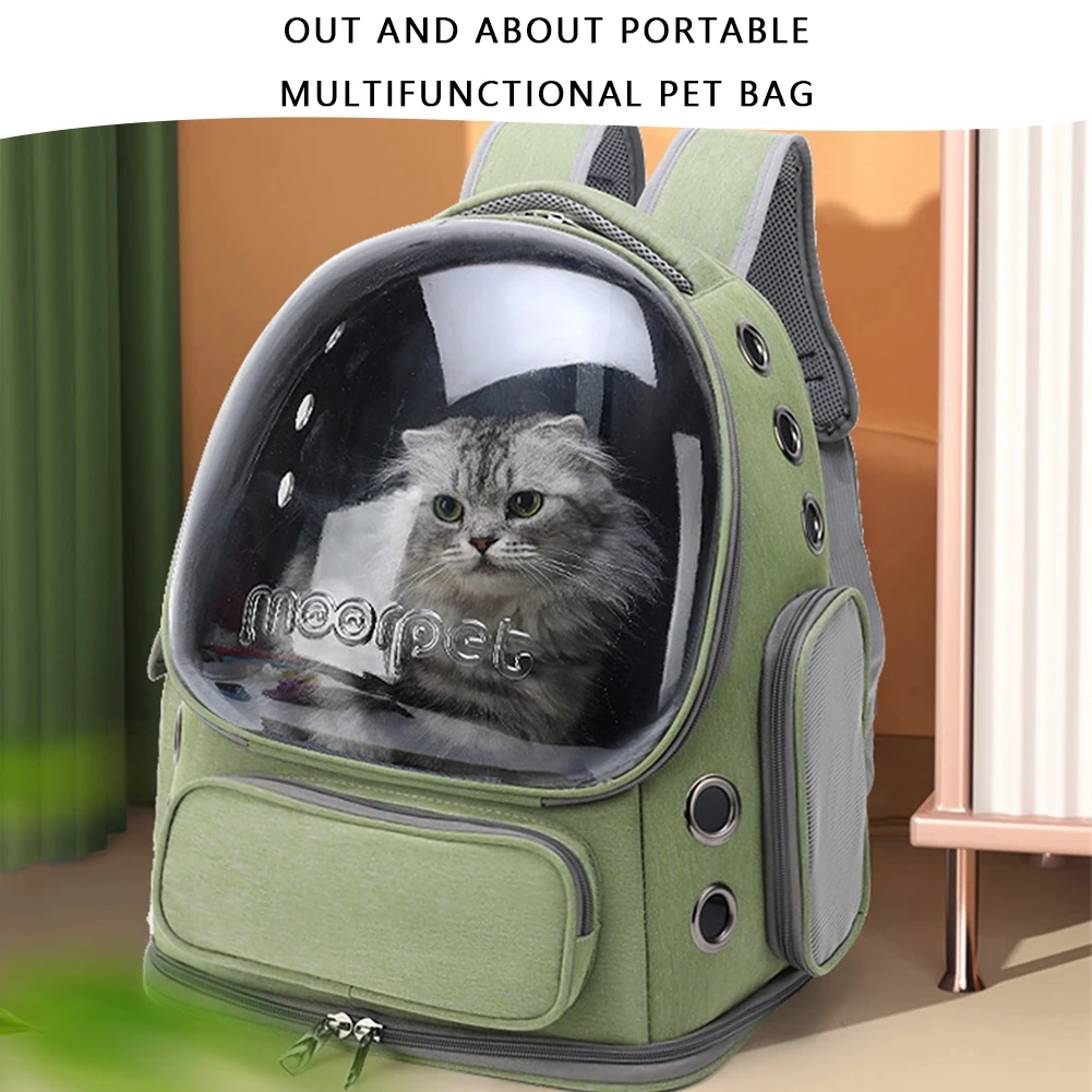 Space Backpack Carrier Bag Breathable Space Capsule Pet Backpack Oxford Cloth Transparent Cover Waterproof for Cat Dog Transport