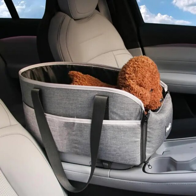 Center Console Small Dog Seat for All Seasons Removable Cushion Car Interior Pet Carrier Portable outdoor one-shoulder bags - Image 3