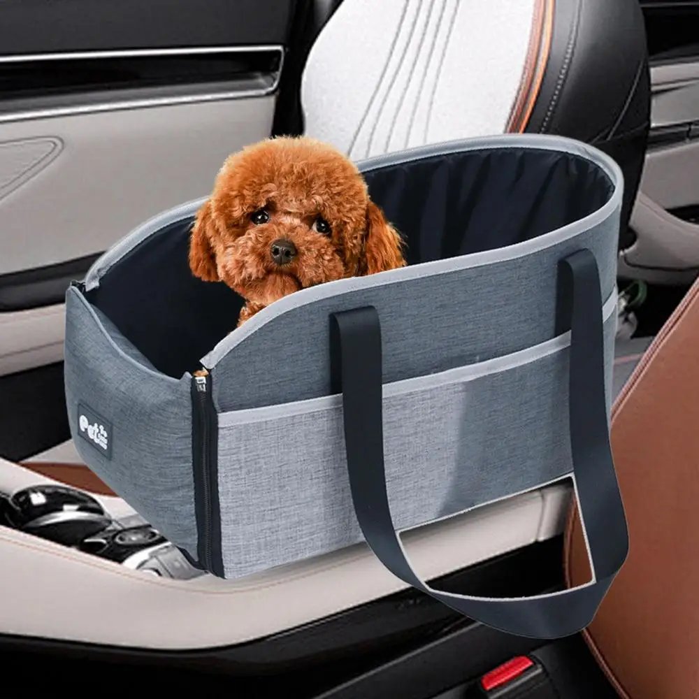 Center Console Small Dog Seat for All Seasons Removable Cushion Car Interior Pet Carrier Portable outdoor one-shoulder bags