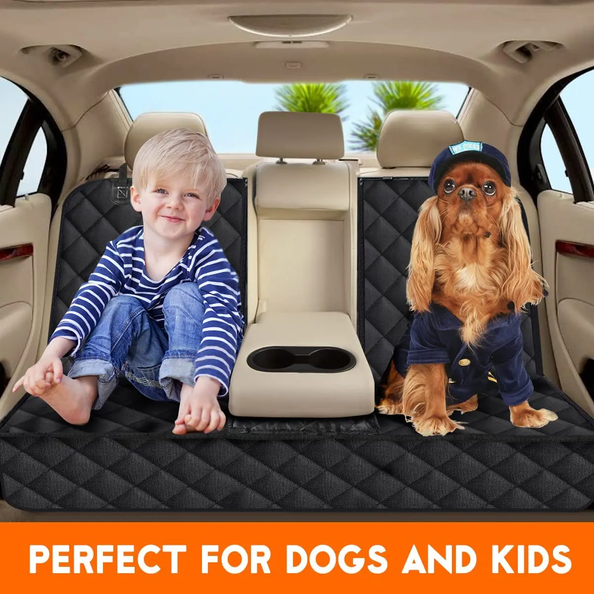 Pet Dog Car Seat Cover Travel Carrier Mattress Foldable Waterproof Non-Slip Seat Protector Mat for Medium Large Safety Carrier