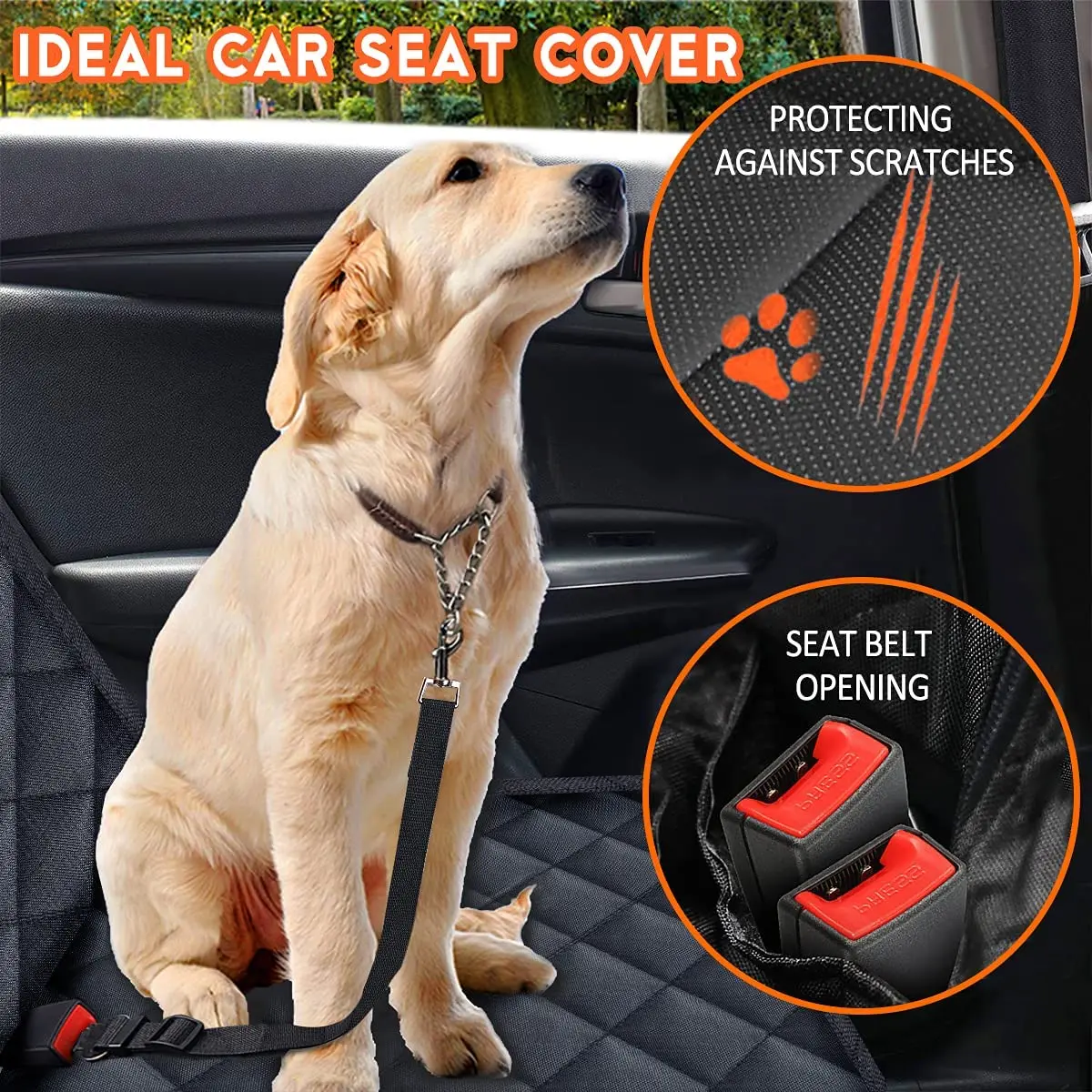 Pet Dog Car Seat Cover Travel Carrier Mattress Foldable Waterproof Non-Slip Seat Protector Mat for Medium Large Safety Carrier