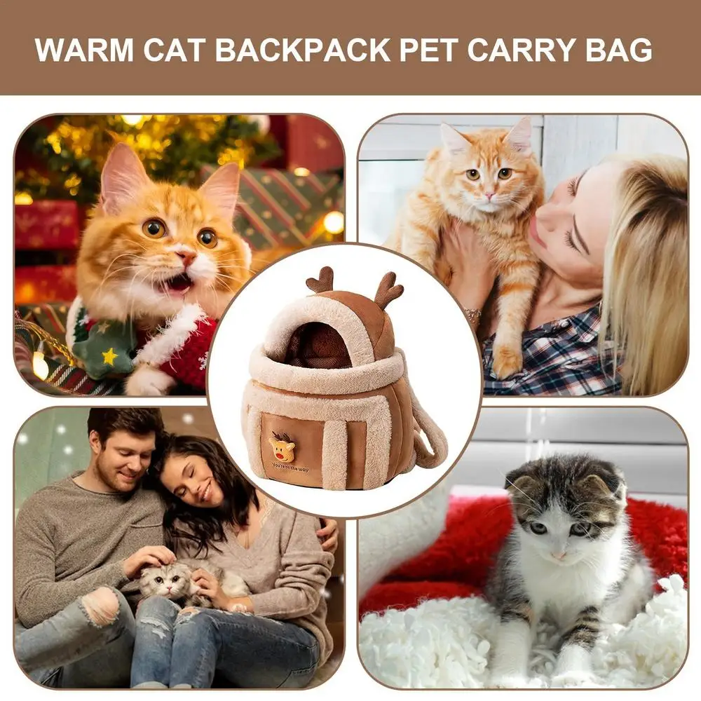 winter Warm Pet Carrier Bag Small Cats Dogs Backpack soft Plush Pets Cage for Outdoor Travel Pet Hanging Chest Bags supplies