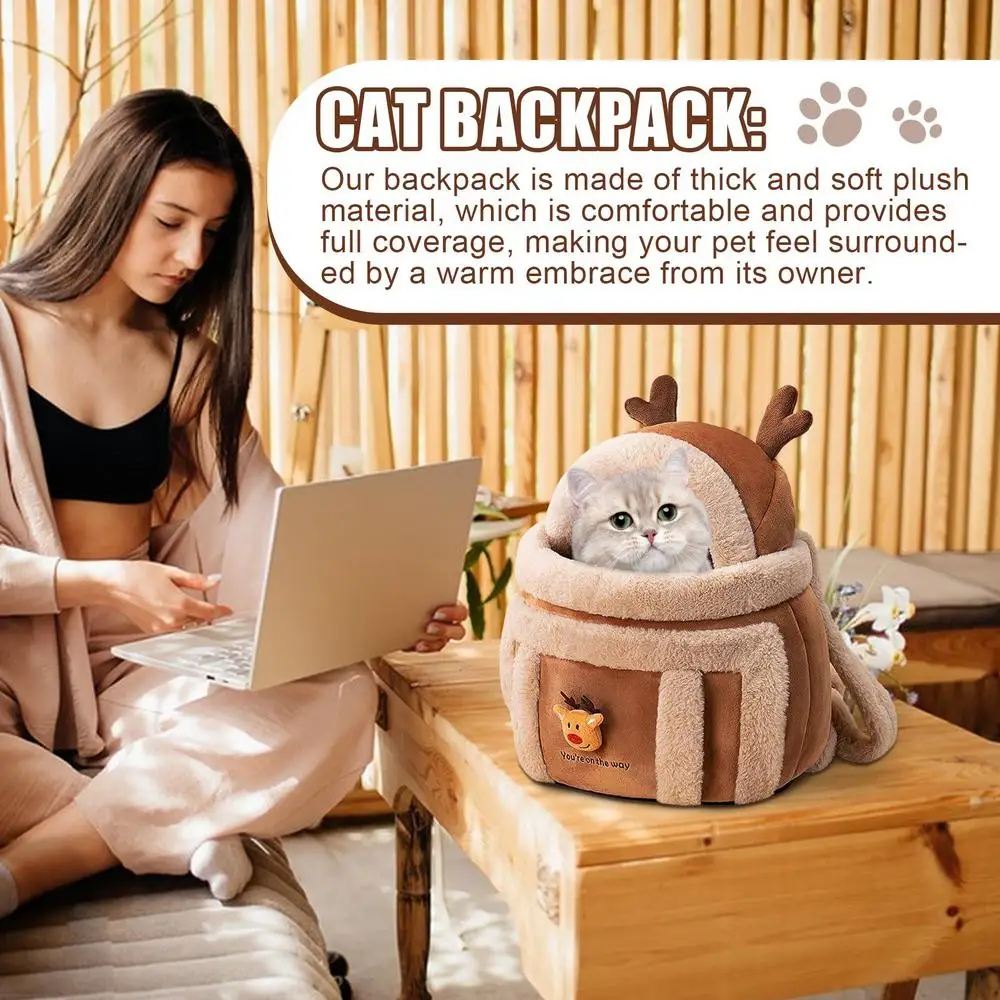 winter Warm Pet Carrier Bag Small Cats Dogs Backpack soft Plush Pets Cage for Outdoor Travel Pet Hanging Chest Bags supplies